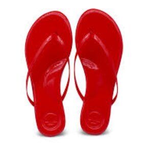 Solei Sea Indie Patent Red Sandal Size Fits 8, 8.5, 9 EUC